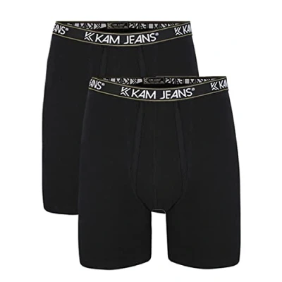 Image of KAM New Mens Jeans 2 Pack Stretch Underwear Boxer Shorts Trunks Big King Sizes Black 7XL