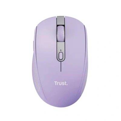 Image of Trust Ozaa Silent Wireless Mouse Bluetooth + 2.4GHz, Compact Multidevice Mouse, 60% Recycled Plastics, Rechargeable for Laptop PC Computer Windows Android Mac Purple