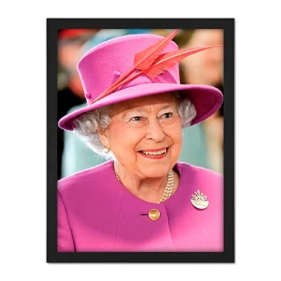 Image of Rouse Portrait Queen Elizabeth II England Photo Artwork Framed Wall Art Print 18X24 Inch