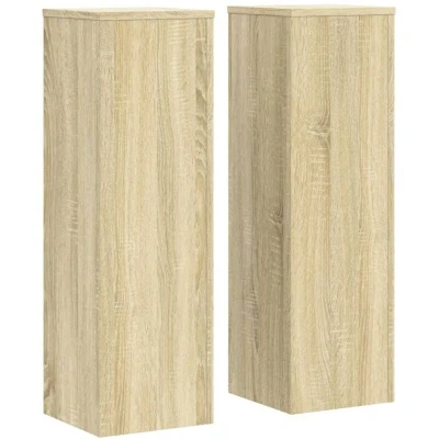 Image of vidaXL Plant Stand 2pcs Sonoma Oak 25x25x80 cm Engineered Wood