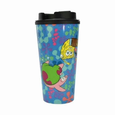 Image of Spongebob Schwammkopf and Patrick Travel Mug 450ml Gift Idea for Bikini Bottom Fans Official Merchandise
