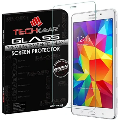 Image of TECHGEAR Screen Protector for Galaxy Tab 4 7.0 Inch with 3G SM T231 &amp; LTE T235 Glass Edition Genuine Tempered Guard Cover Compatible Samsung
