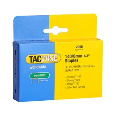 Image of Tacwise 0345 Type 140/6mm Heavy Duty Galvanised Staples, Pack of 2000