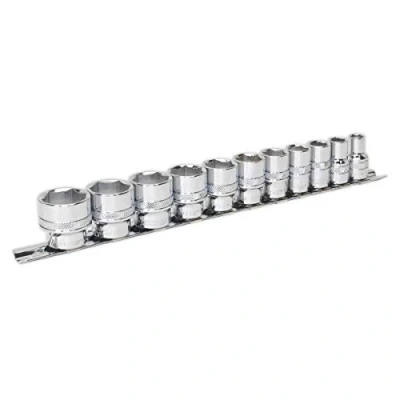 Image of Sealey Premier Socket Set 11pc 3/8&quot;Sq Drive Lock On™ 6pt Imperial