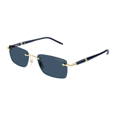 Image of Sunglasses Montblanc Mb0344s col. 003 Uomo Squadrata Oro