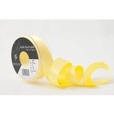 Image of Berisfords Ribbon, Black, 20m, Lemon