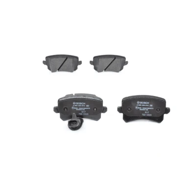 Image of 8U0698451D Brake pad set BOSCH 0 986 494 814 Low Metallic with integrated wear sensor anti squeak plate AUDI: Q3