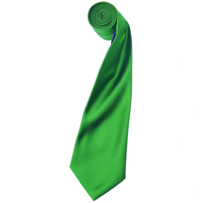 Image of Premier Mens Plain Satin Tie (Narrow Blade) (Pack of 2) (Emerald) One Size