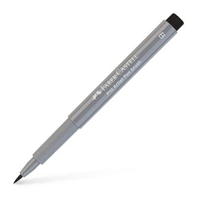 Image of Faber Castell Art &amp; Graphic Pitt Artist Pen Brush India Ink Pen, Cold Grey Iii, Single For Art, Craft, Drawing, Sketching, Home, School, University, Colouring