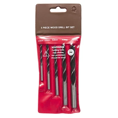 Image of UK Drills Wood Drill Bit Set 5 Pieces 4mm to 10mm Fully Hardened Woodworking