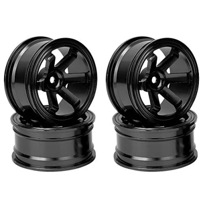 Image of Tbest 4Pcs RC Wheel Hub, Aluminum Alloy Rim Hubs for Car Drift Universal 1/10(Black)