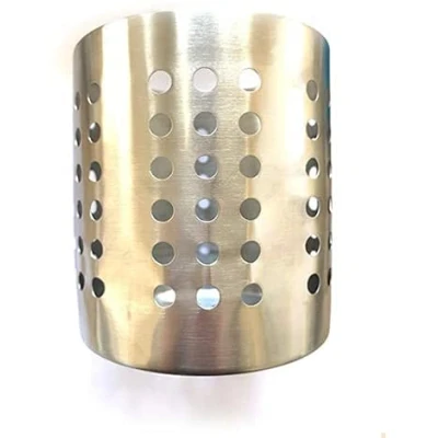 Image of Ikea 2 x Kitchen Utensil Caddy Cooking Tools Holder, Stainless Steel, 14 12 13.5 cm