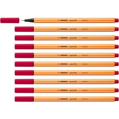 Image of Fineliner STABILO point 88 Pack of 10 Crimson