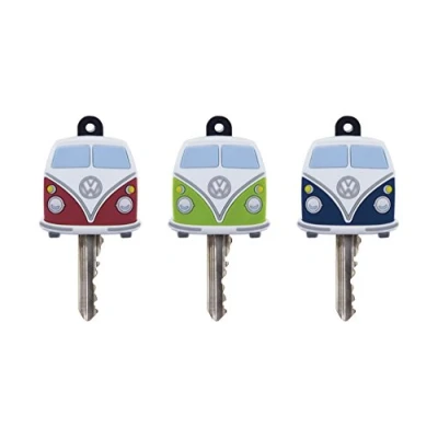 Image of BRISA VW Collection Volkswagen Key Cover Caps for Identifying Keys in T1 Bus Design (3 Piece Set)