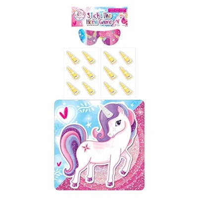 Image of Lizzy STICK THE HORN ON UNICORN GAME Kids Pony Birthday Party Pin Activity UK