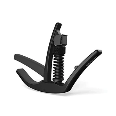 Image of D’Addario Guitar Capo NS Artist For 6 String Electric and Acoustic Guitars Single Hand Use Integrated Pick Holder Black