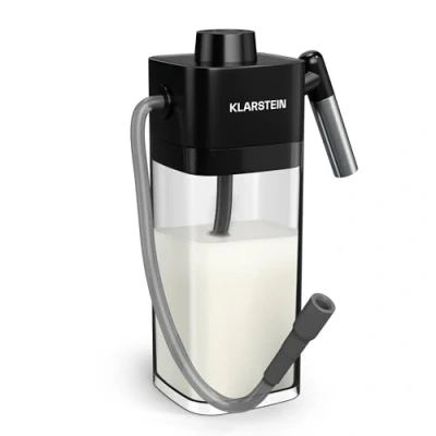 Image of Klarstein Milk Frother Electric Steamer &amp; Warmer, 0.55L Capacity for Creamy Foam, Compatible with SteelPresso Coffee Machines, Easy Clean Quick Assembly