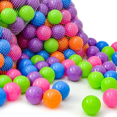 Image of LittleTom 100 colorful hollow Plastic Balls Ø 6 cm to fill ball pits for baby