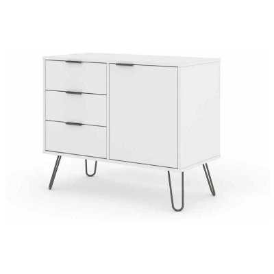 Image of Core Products Augusta White Small Sideboard with 1 Door, 3 Drawers