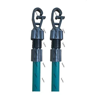 Image of SaatSaa 2 x Washing Line prop pole HD Twist Lock Metal Galvanised Garden Outdoor Extendable Cloths Laundry Support Extending Telescopic strong