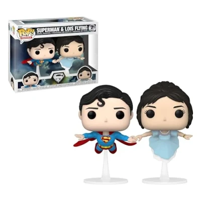 Image of Funko POP! Movies: DC 2 Pack Superman &amp; Lois Flying Comics Amazon Exclusive Collectable Vinyl Figure Gift Idea Official Merchandise Toys for Kids Adults Comic Books Fans