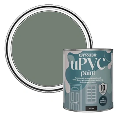 Image of Rust Oleum Green uPVC Door and Window Paint In Gloss Finish Serenity 750ml