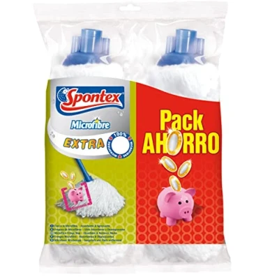 Image of Spontex Extra X2 Microfibre Mop Pack Saver 2 Units
