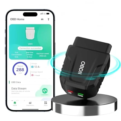 Image of OBD2 Scanner Bluetooth 5.4 Car Diagnostic Tool for iOS iPhone Android Wireless ODB2 OBD Code Reader, Smog Check Performance Test Auto Engine Inspection Exclusive APP All Vehicles After 1996