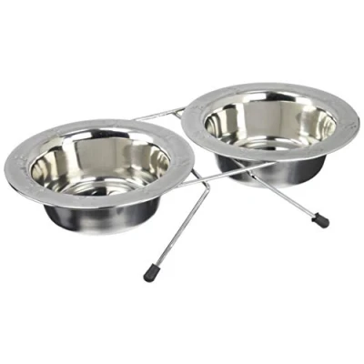 Image of Rosewood Paw Embossed Wire Double Diner, Small