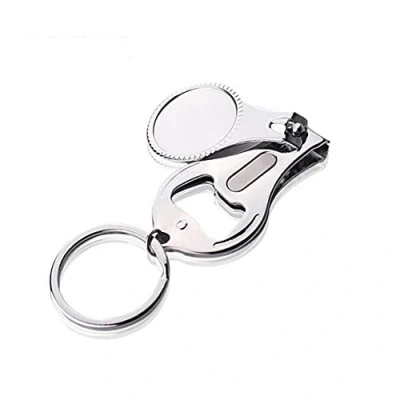 Image of ARFUKA Bottle Opener Keyring Zinc Alloy Beer Keychain Beverage Key Chain with Nail Clipper, Women Men Gift for Christmas and Birthday