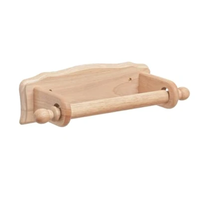 Image of Wooden Kitchen Roll Holder Wall Mounted Beech Paper Towel That Fit Standard Sized Rolls (11 Inches) Wood