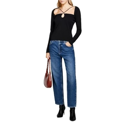 Image of Sisley Womens Trousers 4TWNLE02J Shorts, Dark Blue Denim 902,