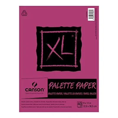 Image of Canson Foundation Disposable Palette Pad, Coated Paper, Fold Over, 9 x 12 Inch, 40 Sheets, Pink, 9&quot; 12&quot;