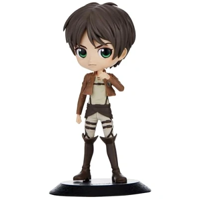 Image of Banpresto BP18528 ATTACK ON TITAN QPosket Eren Yeager B Figurine 14cm, Black