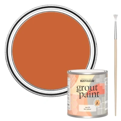 Image of Rust Oleum Orange Ultra Durable Grout Paint Tiger Tea 250ml