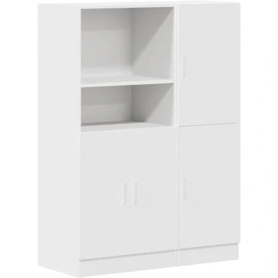Image of vidaXL 2 Piece Kitchen Cabinet Set White Engineered Wood