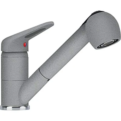 Image of Franke Kitchen Sink tap with Pull Out spout Made of Granite Prince II Stone Grey 115.0470.670