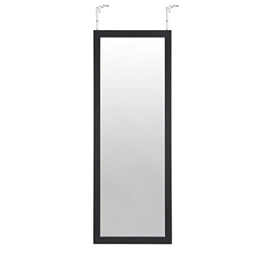 Image of BD ART Full Lenght Black Over Door Hanging Mirror 126x36 cm Vertically and Horizontally Wall Mounted Furniture for Bedroom, Entryway, Living room