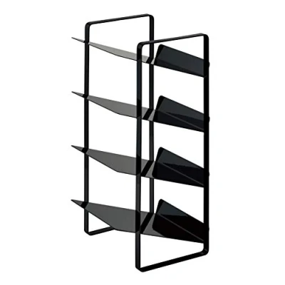 Image of YAMAZAKI 4305 TOWER Bottle Rack, black, Steel, Minimalist, 20 x 20.5 40 cm