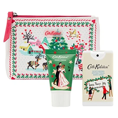 Image of Cath Kidston Beauty Shine Bright Cosmetic Pouch (with 30 ml Hand Cream &amp; 15 Hydrate Scent Refresh Spray)