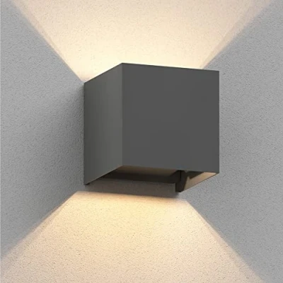 Image of ledscom.de Wall Light CUBEL for Outdoors, IP65, up/Downlight, Anthracite matt, Square, 1x G9 max. 10W, Led, Light, lamp, Outdoor, Outdoor Lighting,
