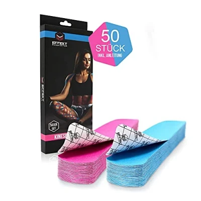 Image of Effekt Manufaktur [25cm x 5cm] Kinesiology Tape Pre Cut in Many Colours I Physio Waterproof and Elastic Extra Strong Muscle Tape, Kinesiotape