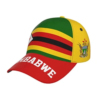 Image of RFSHOP Zimbabwe Flag Baseball Cap Full Print Adult Men Hat Patriotism Supporter Soccer Caps Black
