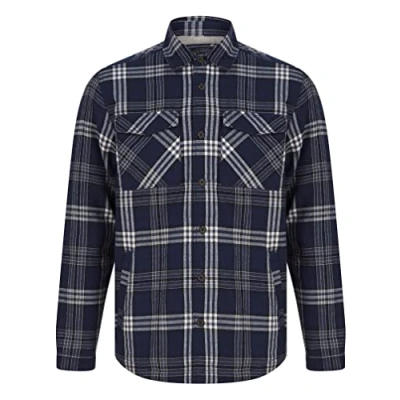 Image of Tokyo Laundry Men&#039;s San Juan Thick Fleece Lined Checked Flannel Work Shirt