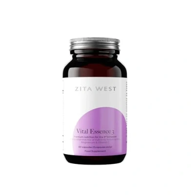 Image of Zita West Vital Essence 3 Premium Third Trimester Pregnancy Vitamins, Essential Nutrients for Foetal Growth &amp; Maternal Energy 60 Capsules