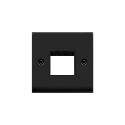 Image of Click Deco 1 Gang MiniGrid Twin Aperture Unfurnished Plate Matt Black Inserts