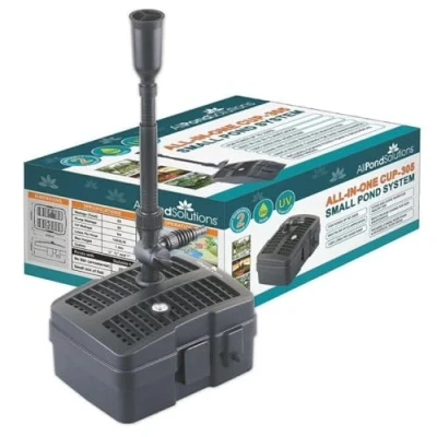 Image of AllPondSolutions CUP 305 2000L/H All in One Pond Pump Filter with Fountain and 5w UV Steriliser, Clear Water Algae Control for Ponds up to 2000L