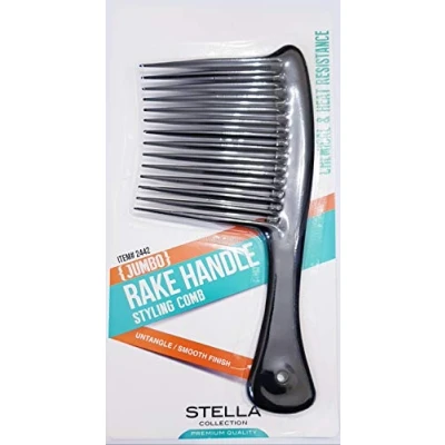 Image of Stella Collection Styling Rake Handle Jumbo Wide Tooth Comb Untangle/Smooth Finish Item No 2442