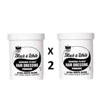 Image of Black and White Pluko Hair Dressing Pomade 200ml **TWIN PACK** by BLACK&amp;WHITE