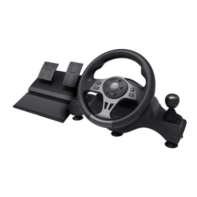 Image of Trust GXT 289 Steering Wheel for Gaming PC, Xbox Series X/S, PS4, Nintendo Switch, Racing with Pedals, Paddle Shifters, Gear Stick, Vibration Feedback, Farming Simulator / F1 Gran Turismo